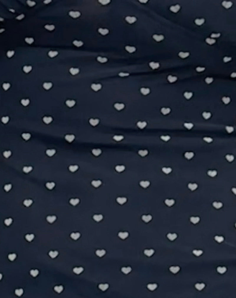 Image of Astika Mini Dress in Heart Flock Navy Yellow