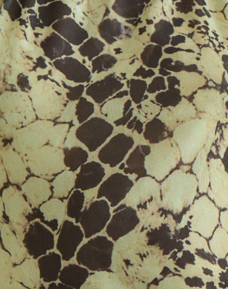 Image of Athens Backless Top in Snake Skin Muted Lime