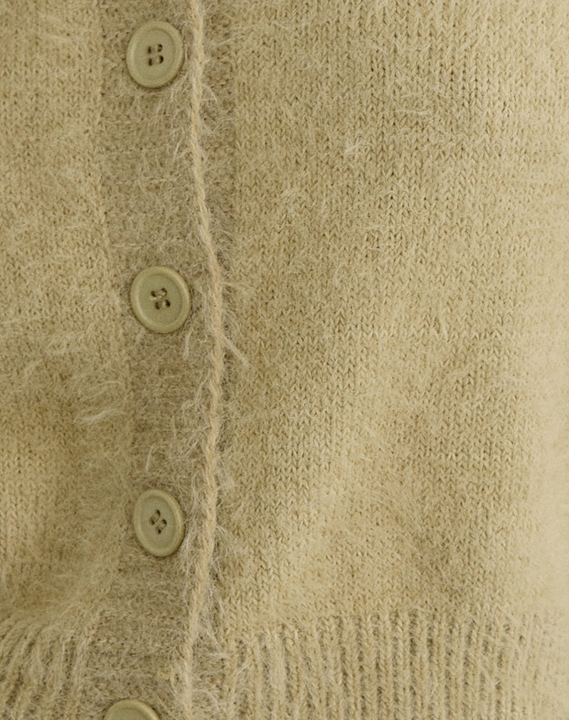 Image of Audrina Cardigan in Fluffy Knit Sage
