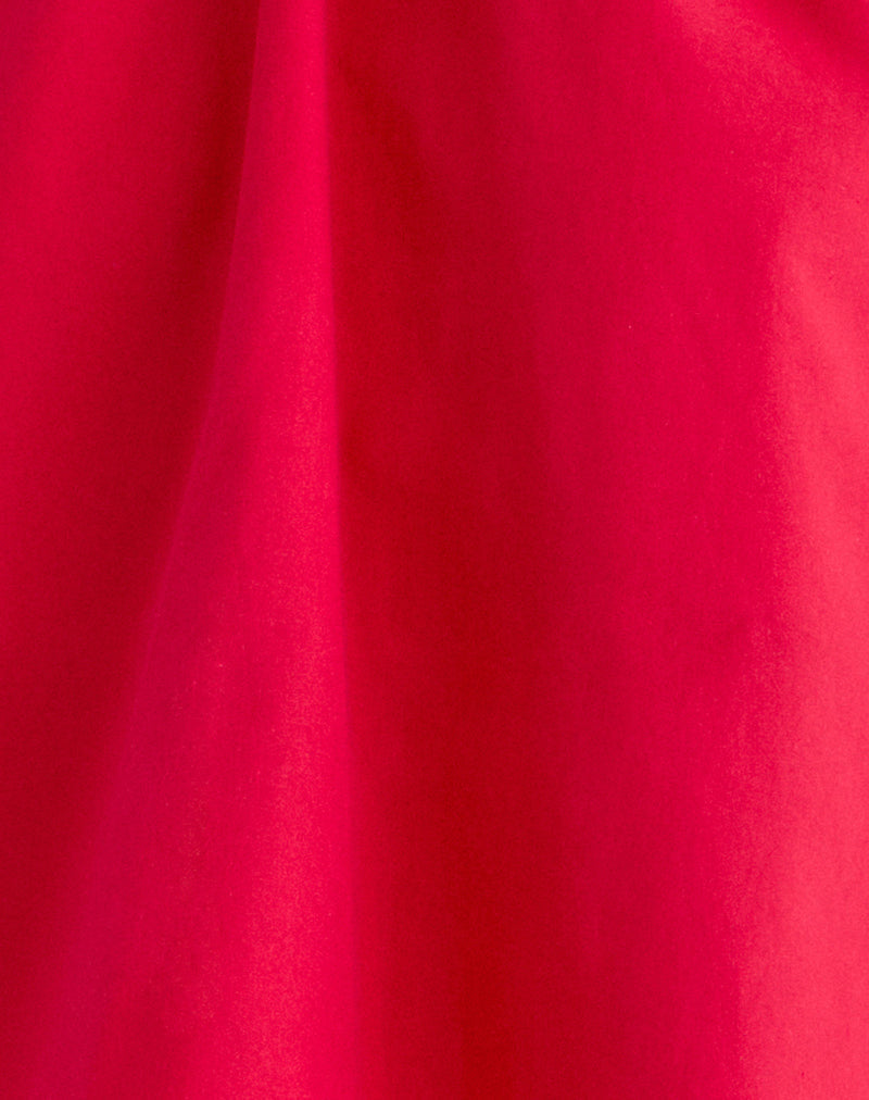 Image of Aure Halterneck Top in Poplin Scarlet Red