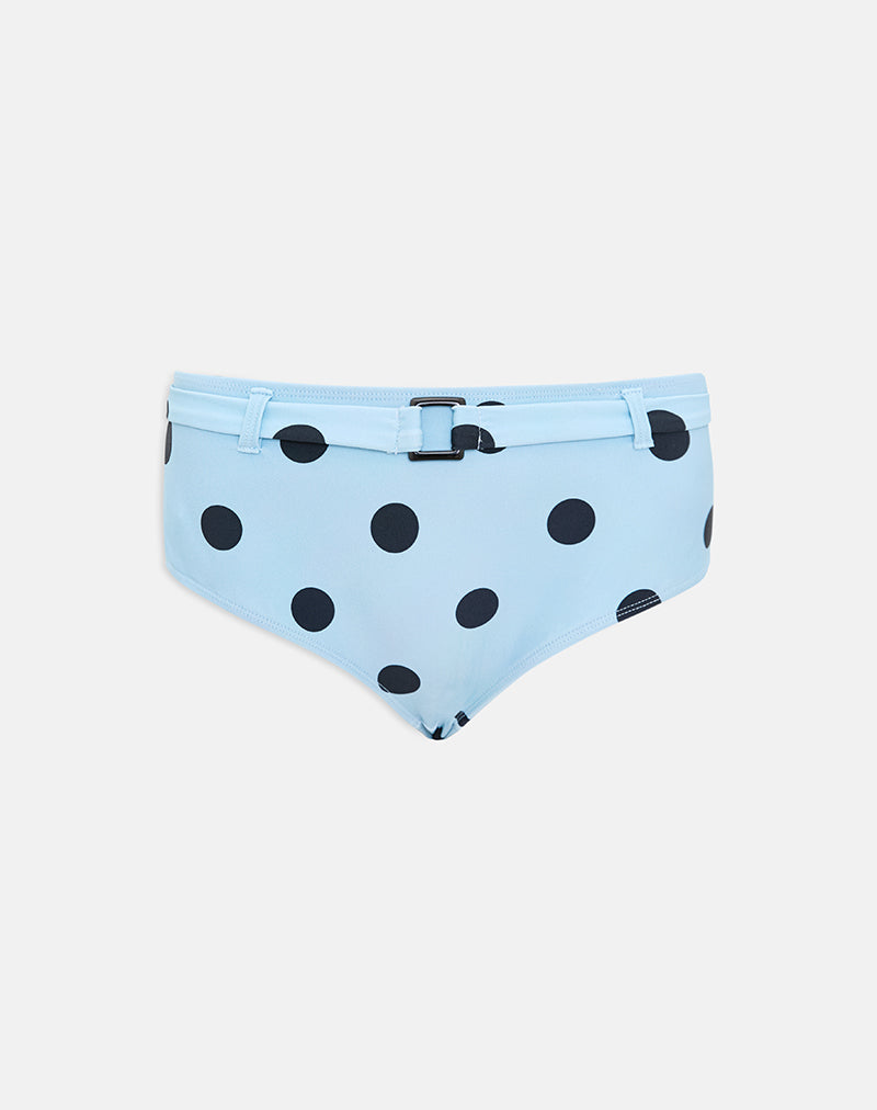 Image of Avi Swim Short in Blue with Polka Space Black and Belt