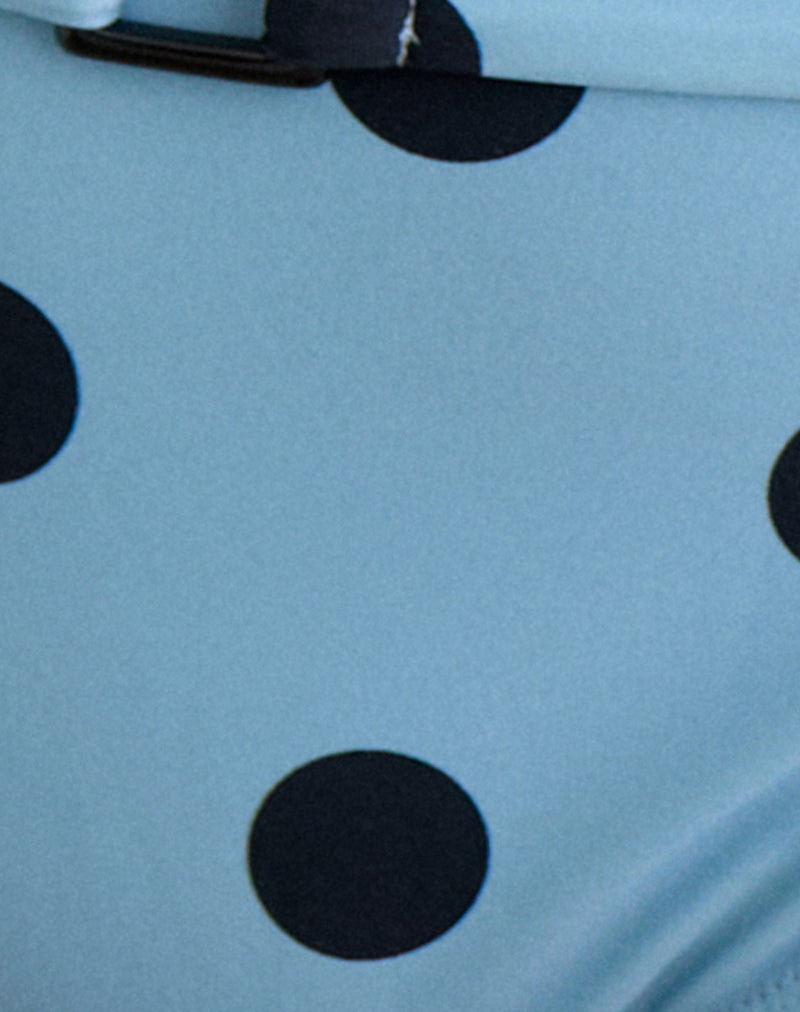 Image of Avi Swim Short in Blue with Polka Space Black and Belt