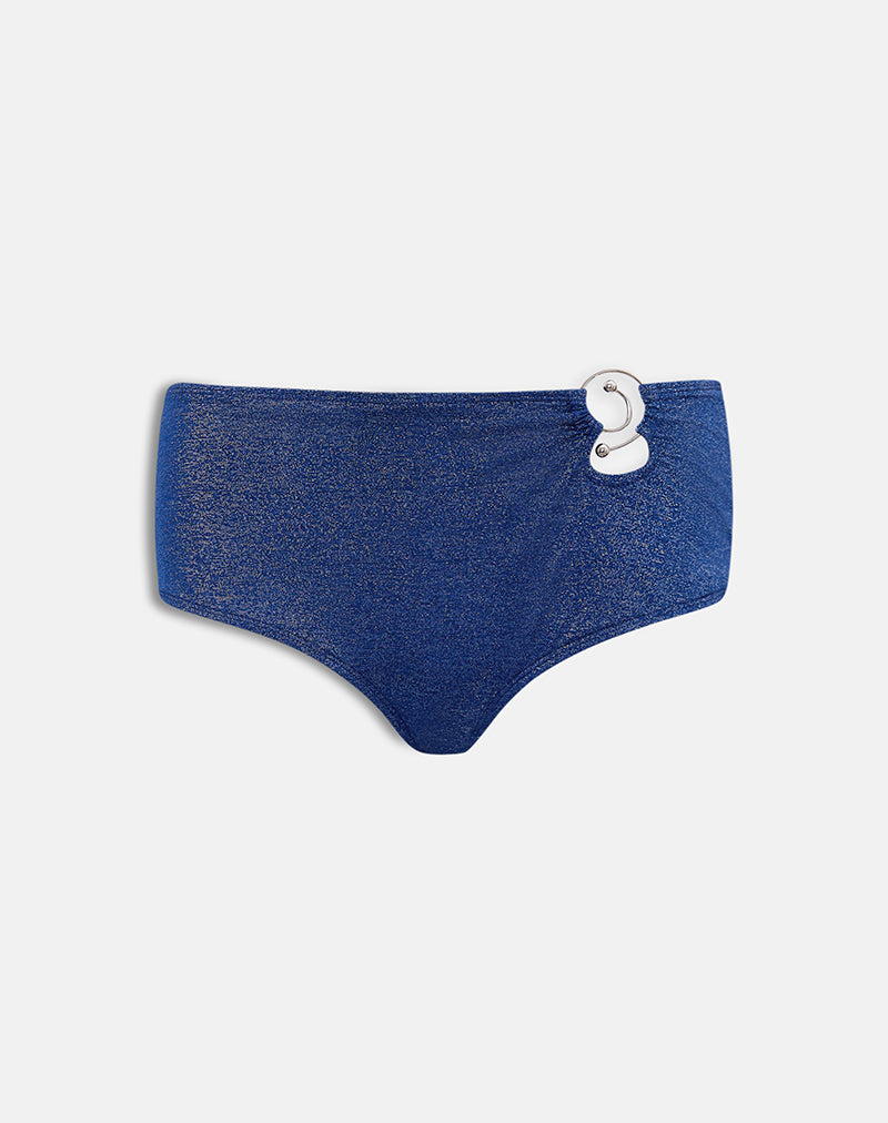 Image of Avi Swim Short in Shimmer Navy with Side Spiral