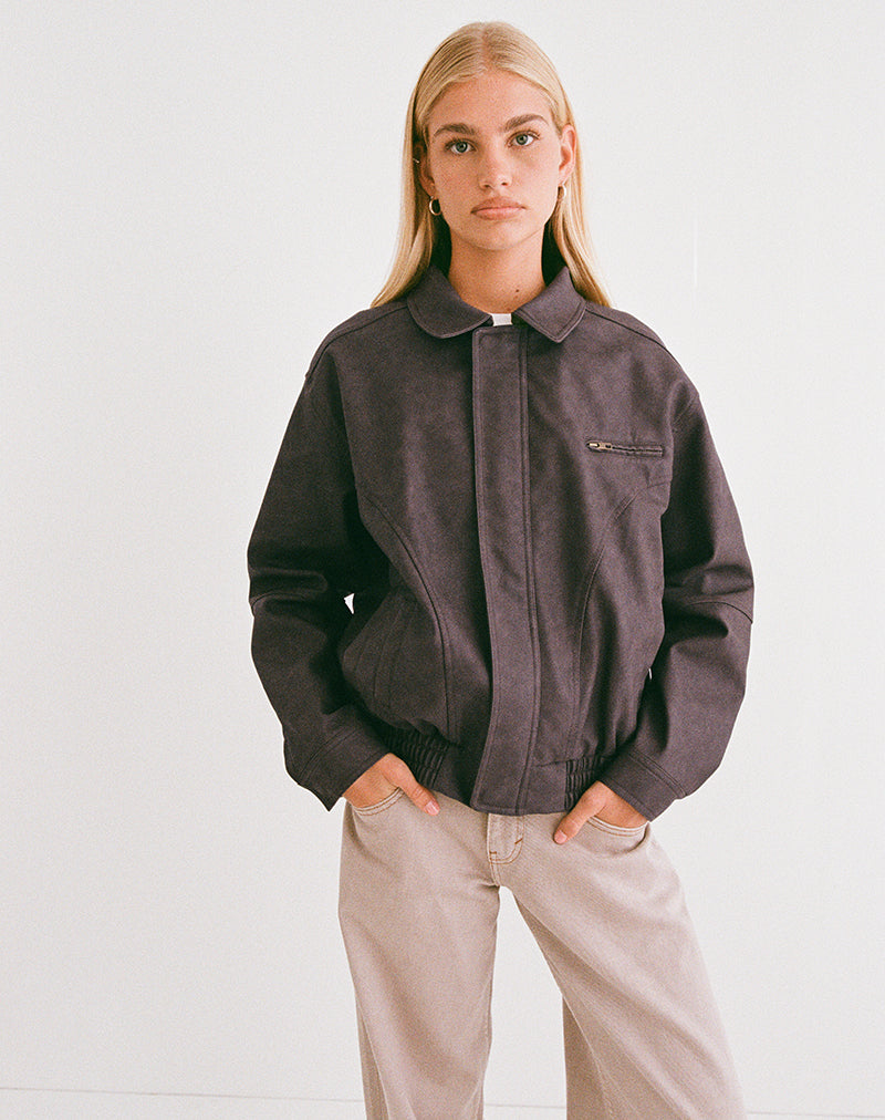 Image of Aviara Jacket In PU Dark Brown