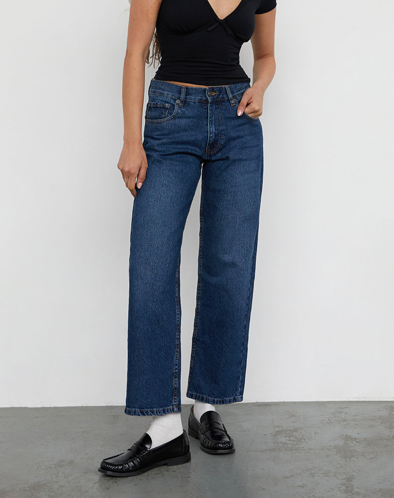 Image of Mid Rise Awkward Parallel Jeans in Mid Blue Used
