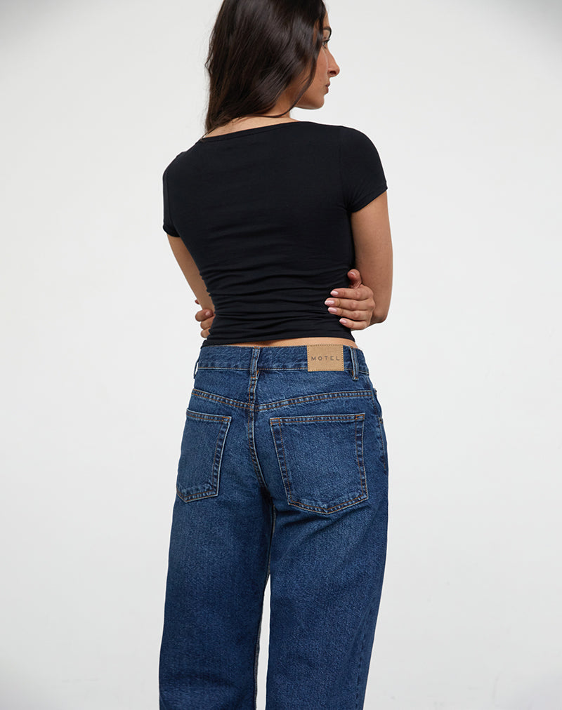 Image of Mid Rise Awkward Parallel Jeans in Mid Blue Used