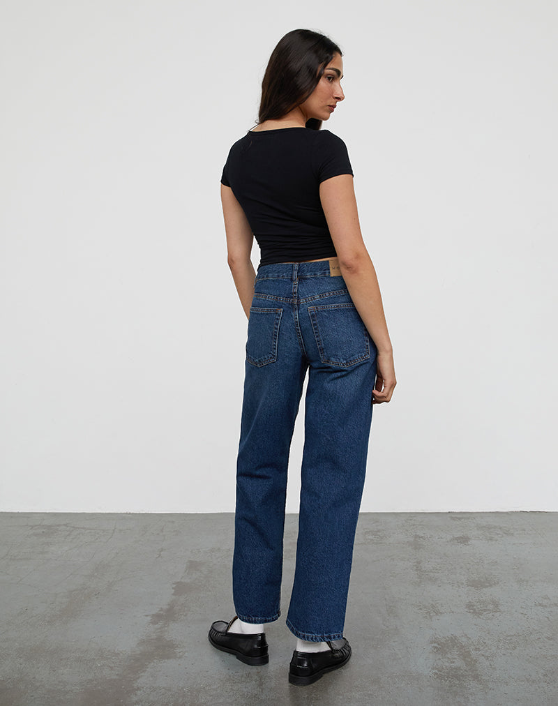 Image of Mid Rise Awkward Parallel Jeans in Mid Blue Used