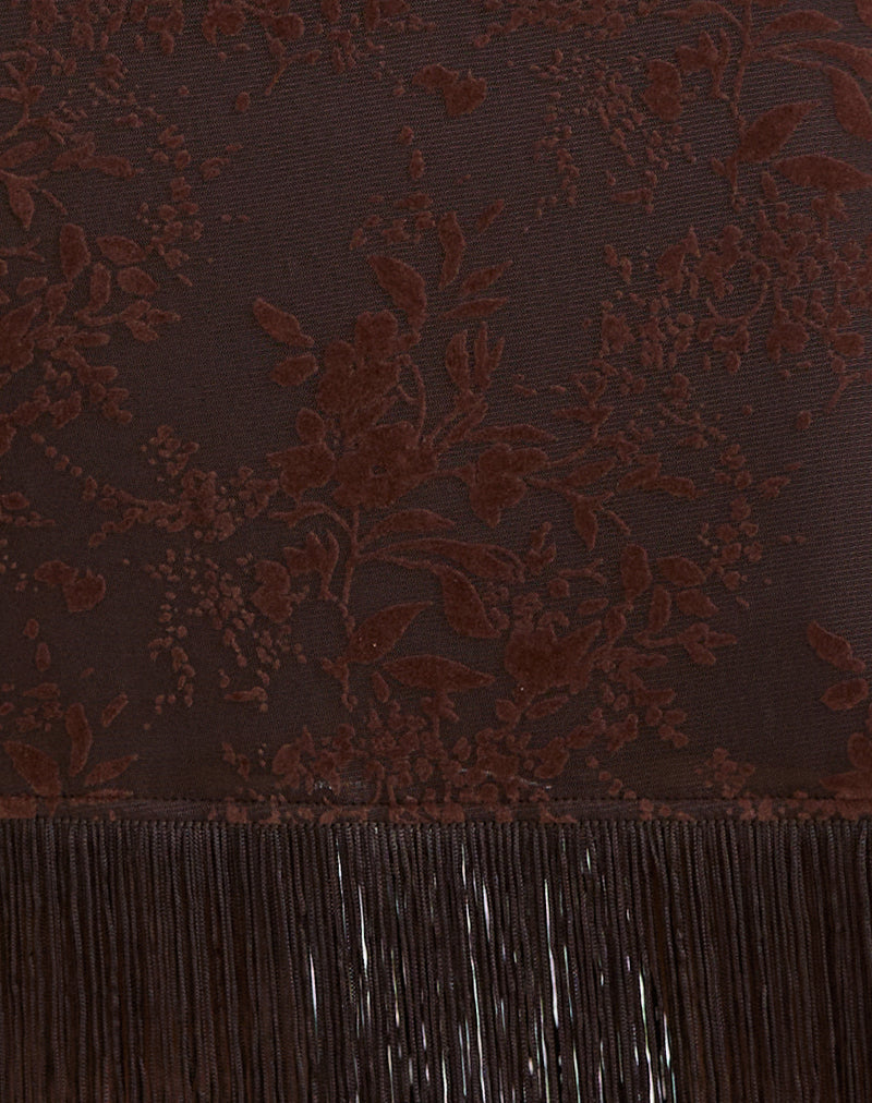 Image of Tisaki Midi Skirt in Fine Leaf Flower Ganache