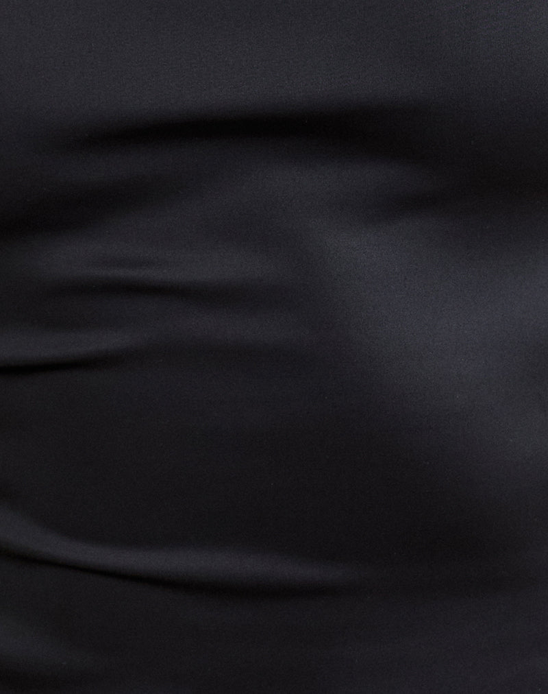 Image of Ayaka Lace Up Corset Top in Satin Black