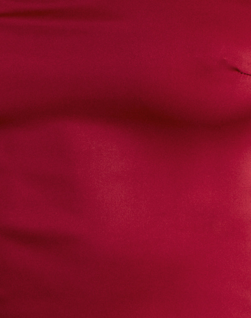 Image of Ayaka Lace Up Corset Top in Satin Red