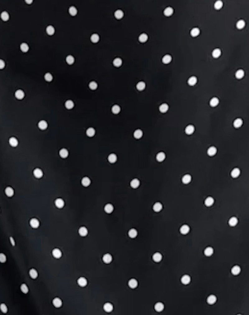 Image of Ayana Backless Mini Dress in Polka Black