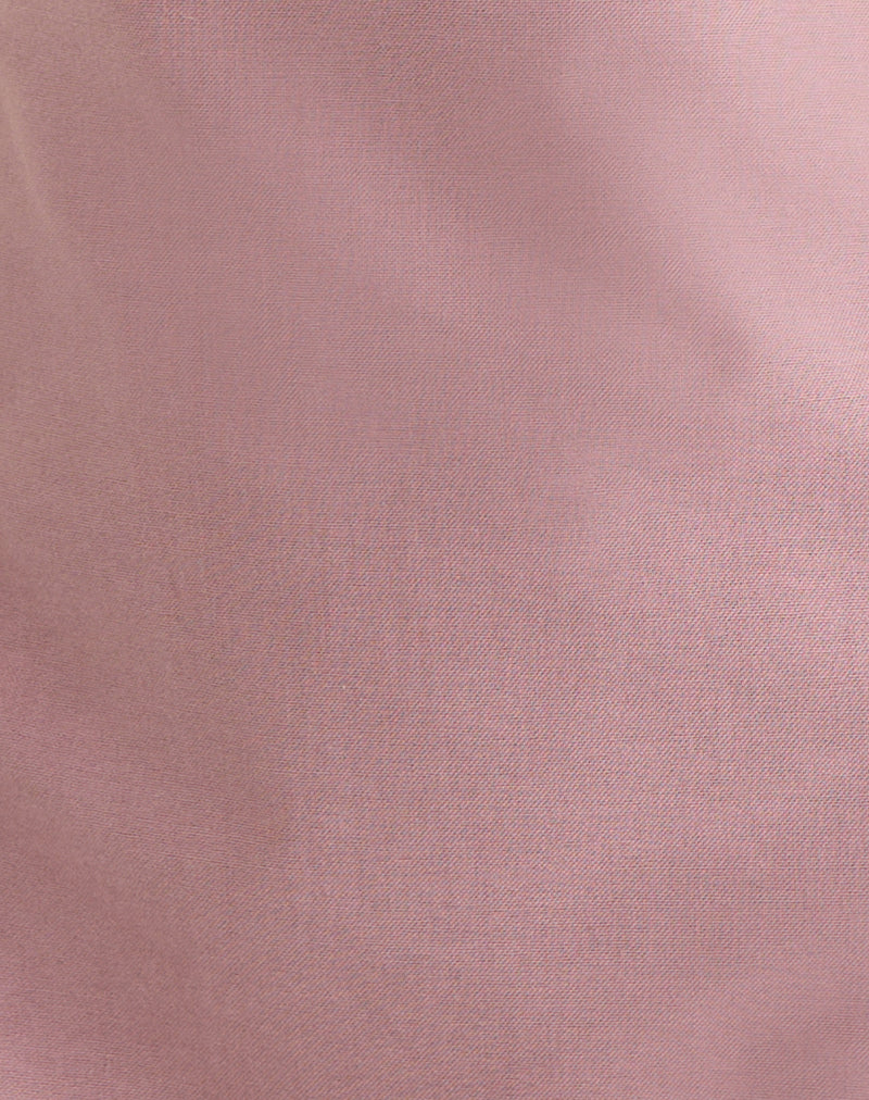 Image of Ayana Backless Mini Dress in Linen Dusty Rose