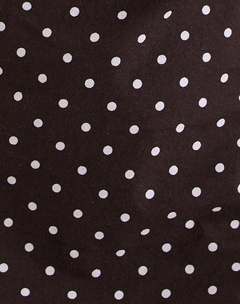 Image of Ayana Open Back Mini Dress in Medium Polka Brown
