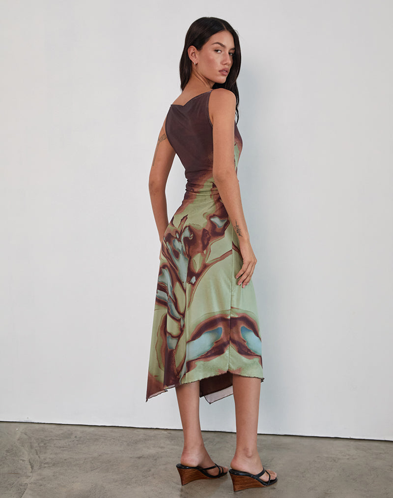 Image of Aysun Midi Dress in Lumen Mesh Brown