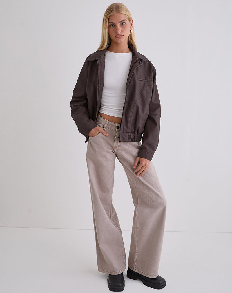 Image of Aviara Jacket In PU Dark Brown