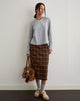 Image of Badria Midi Skirt in Tartan Brown Red