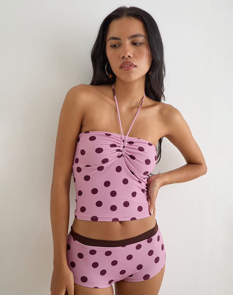 Image of Baela Tankini in Pink with Irregular Polka