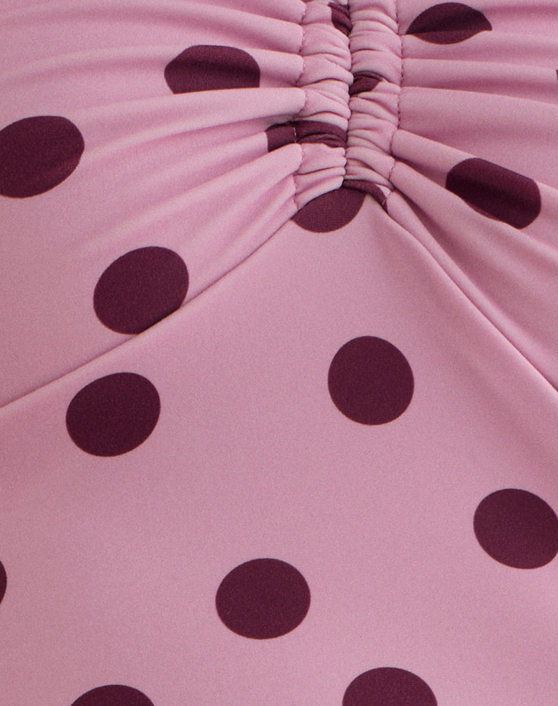 Image of Baela Tankini in Pink with Irregular Polka