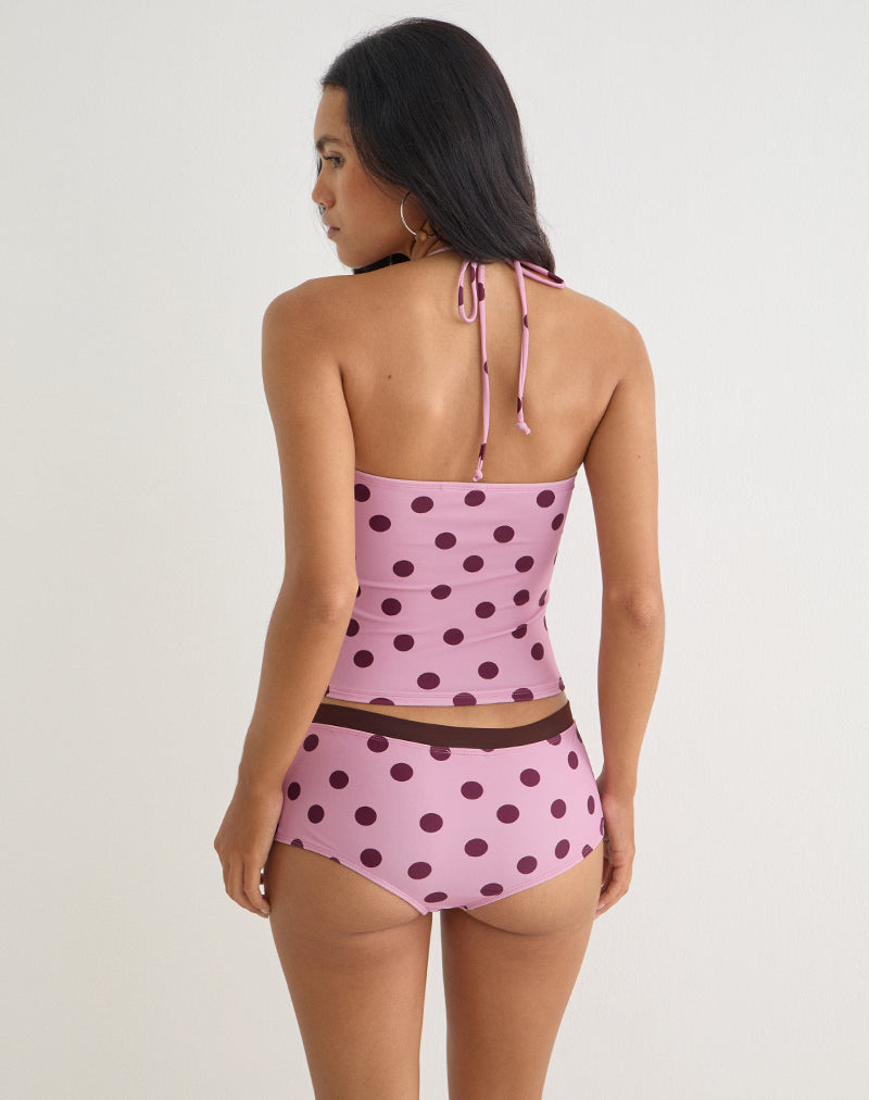 Image of Baela Tankini in Pink with Irregular Polka