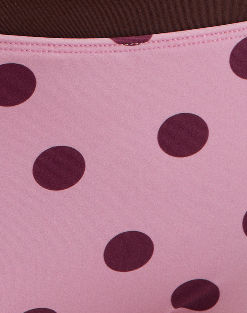 Image of Amy Swim Short in Pink with Irregular Polka