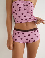 Image of Amy Swim Short in Pink with Irregular Polka
