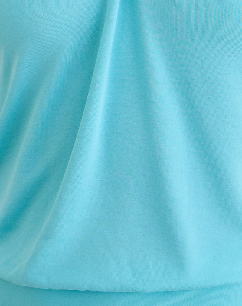 Image of Ballerie Halter Top in Cupro Aqua