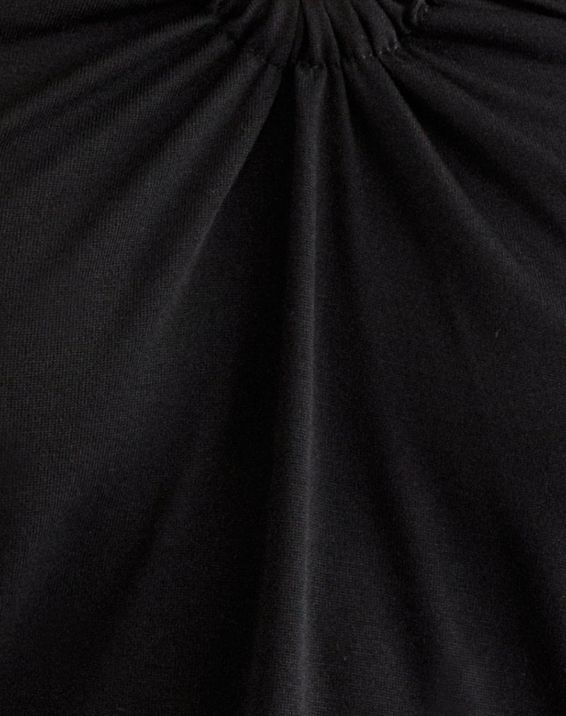 Image of Ballerie Halter Top in Cupro Black