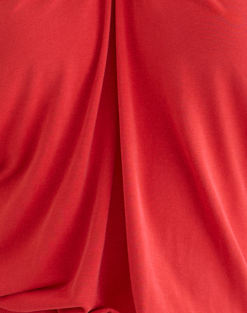 Image of Ballerie Halter Top in Cupro Red