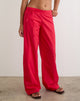 Image of Brun Trouser with Tie in Poplin Scarlet Red