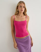 Image of Barlyn Cami Top in Mesh Pink