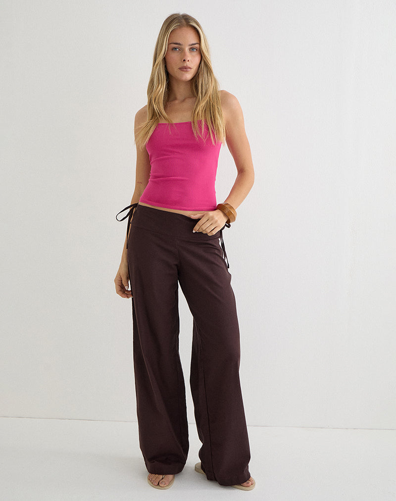 Image of Olesy Trouser in Linen Deep Mahogany
