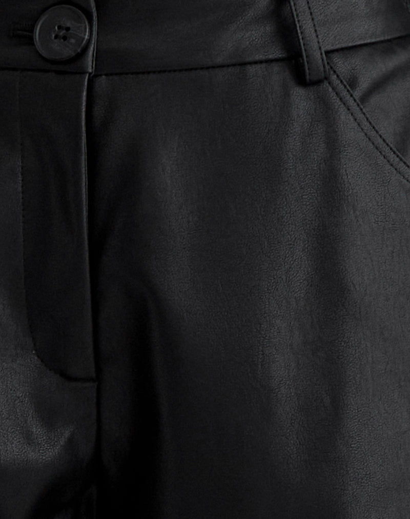 Image of Barvyn Barrel Leg Trouser in PU Black