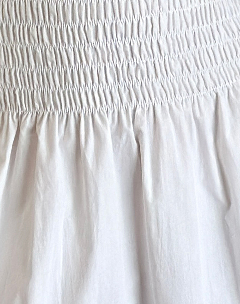 Image of Belesi Bandeau Midi Dress in Poplin White