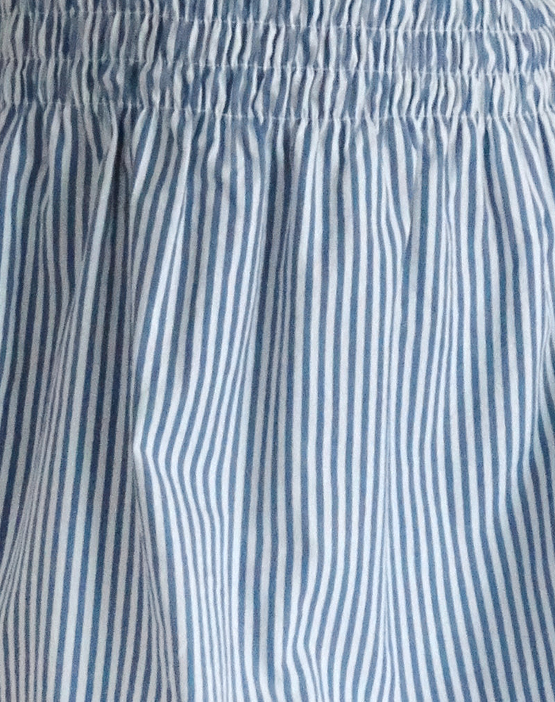 Image of Belesi Midi Dress in Blue Small Vertical Stripe