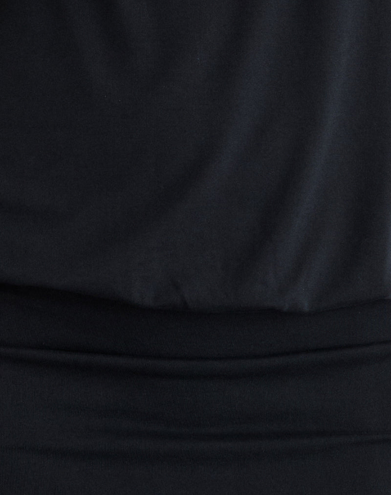 Image of Belia Cinched Waist Mini Dress in Black