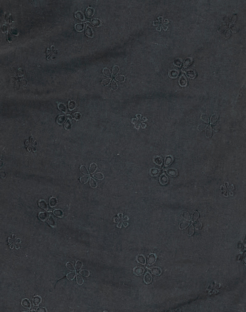 Image of Belinda Mini Dress in Flower Broderie Black