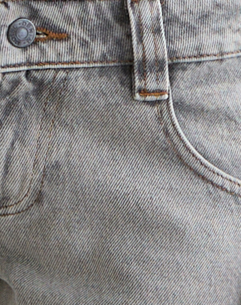 Image of Low Rise Bell Bottom Flare Jeans in Bleached Grey