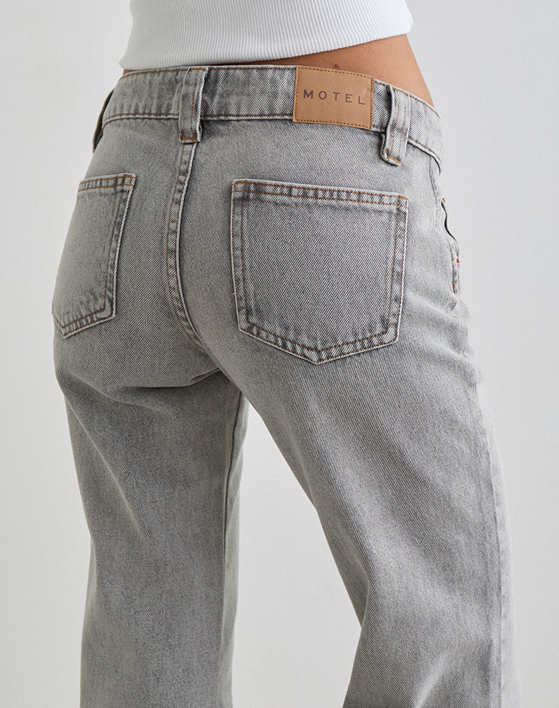 Image of Low Rise Bell Bottom Flare Jeans in Bleached Grey
