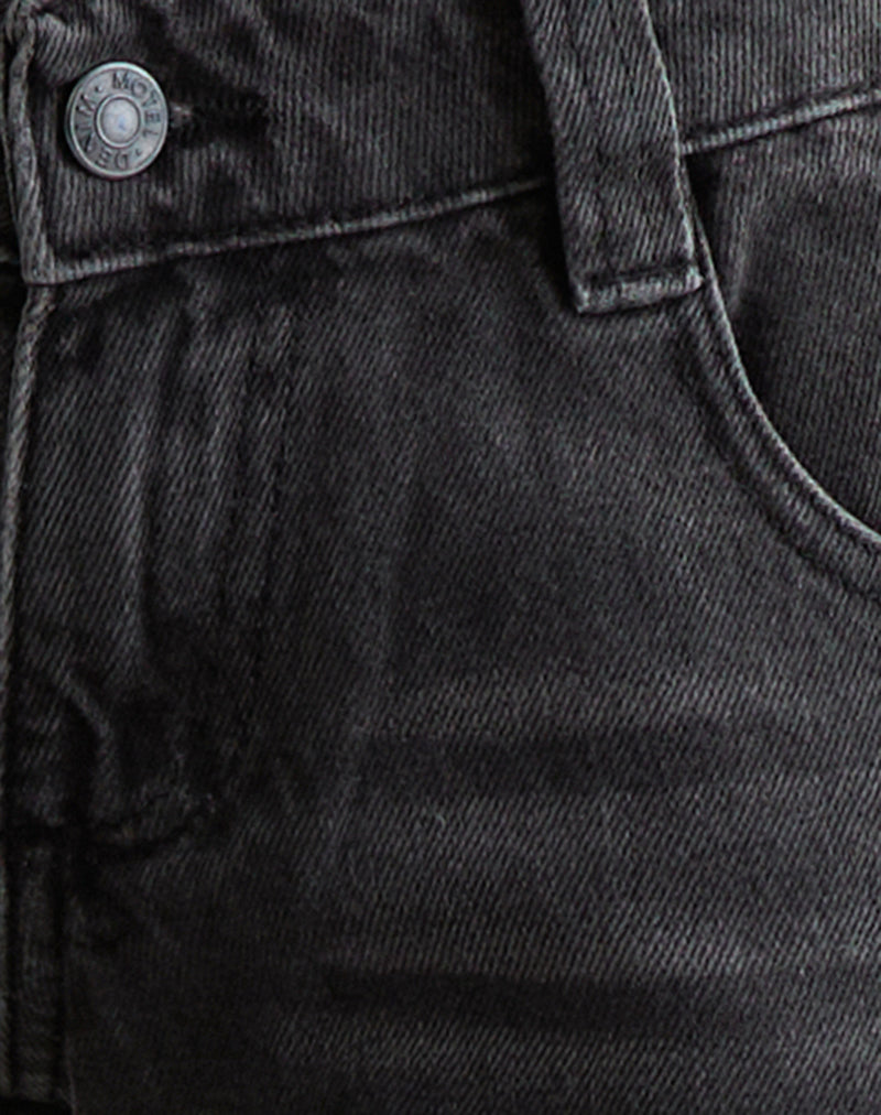 Image of Bell Bottom Low Rise Flare Jeans in Vintage Black