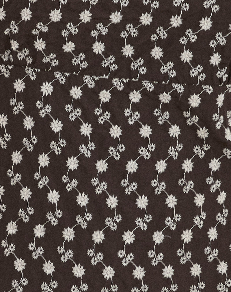 Image of Bella Mini Tea Dress in Floral Broderie Brown