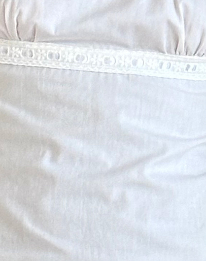 Image of Bella Mini Tea Dress in Poplin White