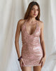 Image of Bertolt Mini Dress in Boho Batik Sequin Pink