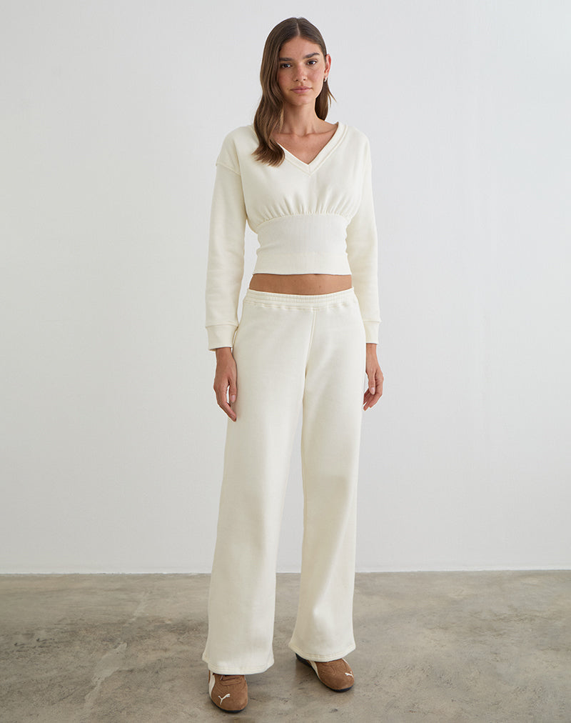 Image of Bigail V Neck Jumper in Winter White
