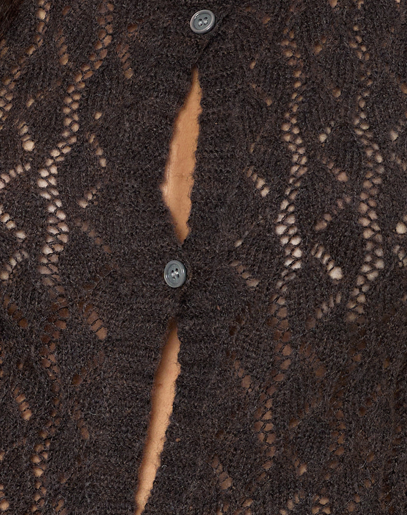 Image of Birama Button Tank Top in Knit Chocolate