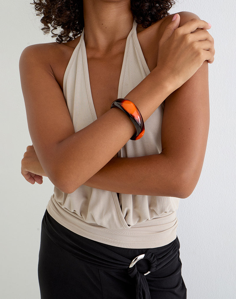 Image of Black and Orange Wooden Bangle