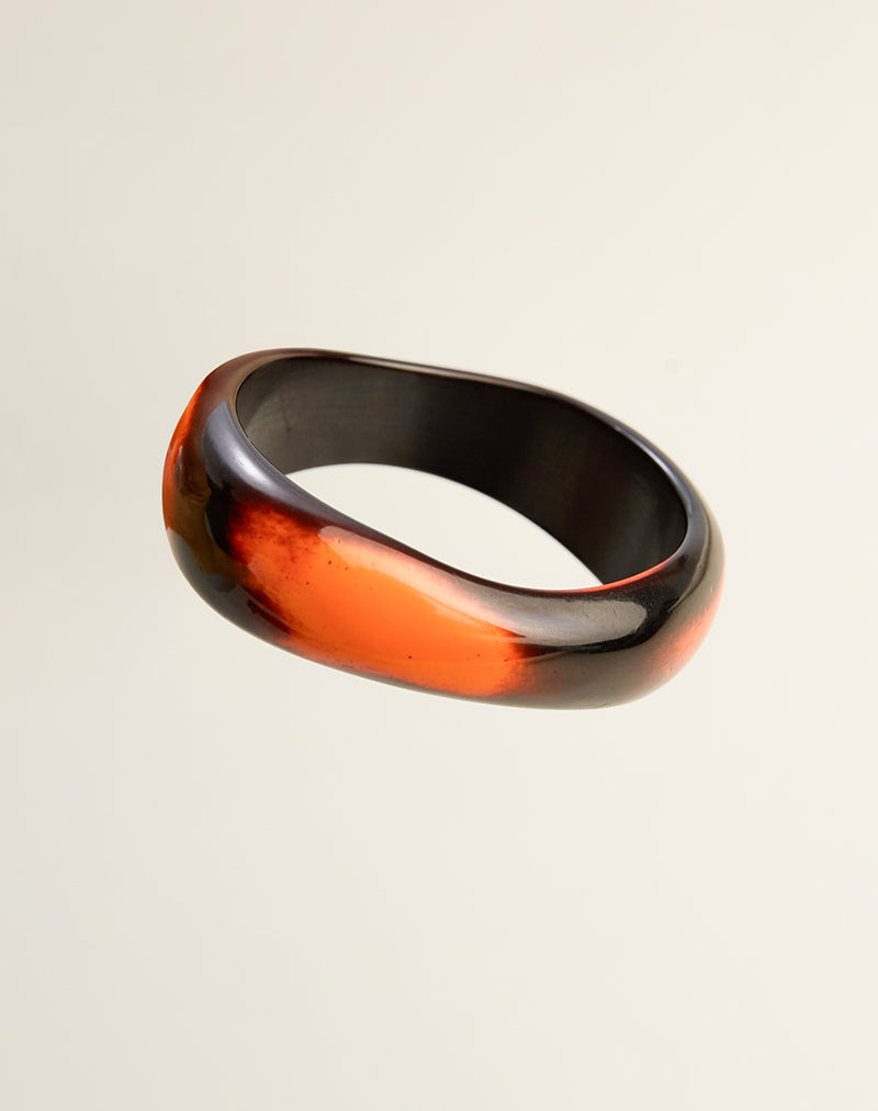 Image of Black and Orange Wooden Bangle