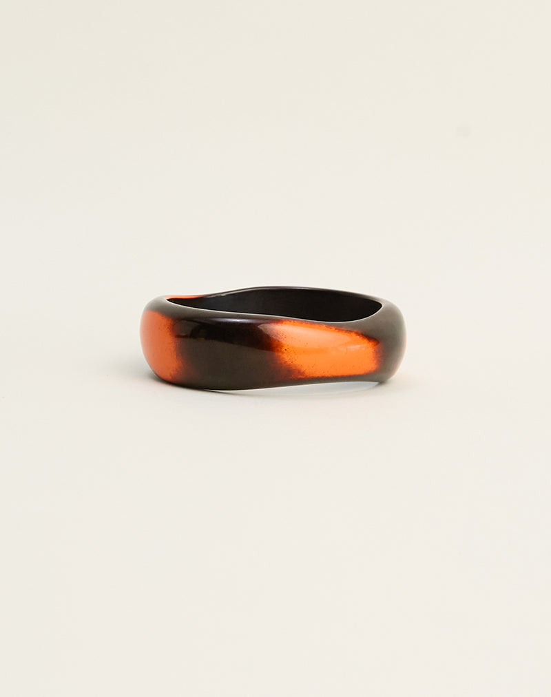 Image of Black and Orange Wooden Bangle