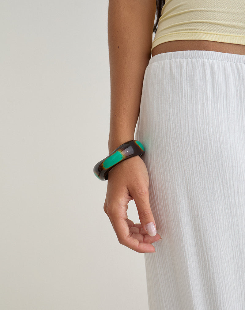 Image of Black and Turquoise Wooden Bangle