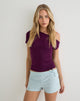 Image of Blazy Tie Short in Linen Steel Blue