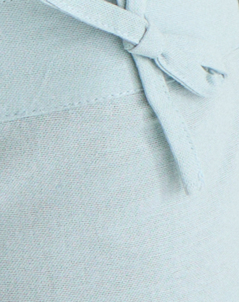 Image of Blazy Tie Short in Linen Steel Blue